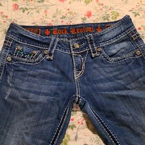 Rock revival jeans with crystals